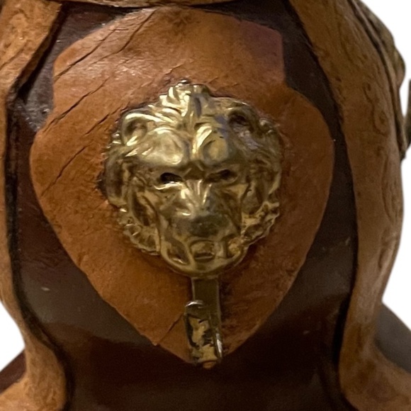 Hand Painted & Hand Tooled Modello Depositato Pilla Glass Leather Decanter - Picture 6 of 9